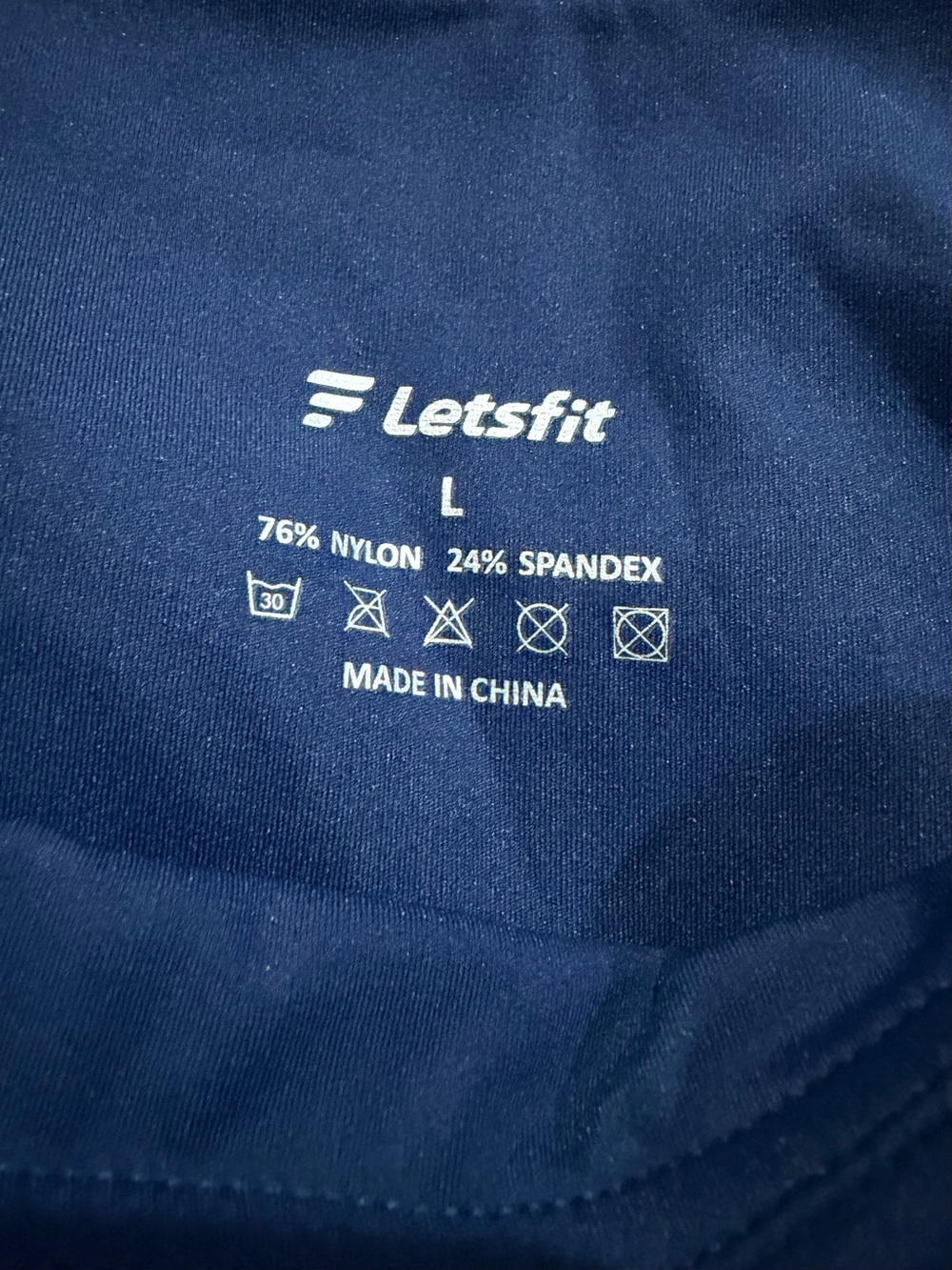 Letsfit High-Rise Performance Leggings Size L NWT Navy Blue Side Pockets - Picture 7 of 8